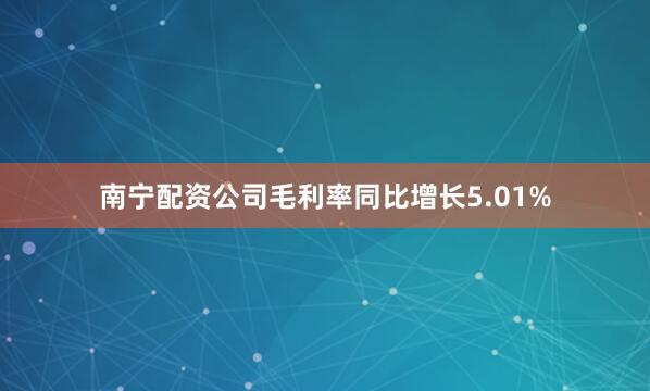 南宁配资公司毛利率同比增长5.01%